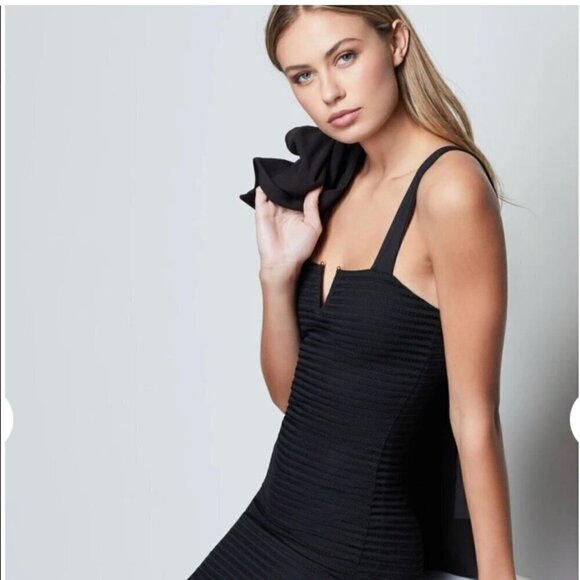 NWT Good American Black Sheer Mesh Midi Dress - Size 3 (US Size Large) - Picture 9 of 11